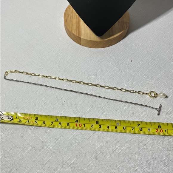 Kendra Scott Leighton Convertible Mixed Metal Pearl Chain Necklace. - Picture 6 of 6